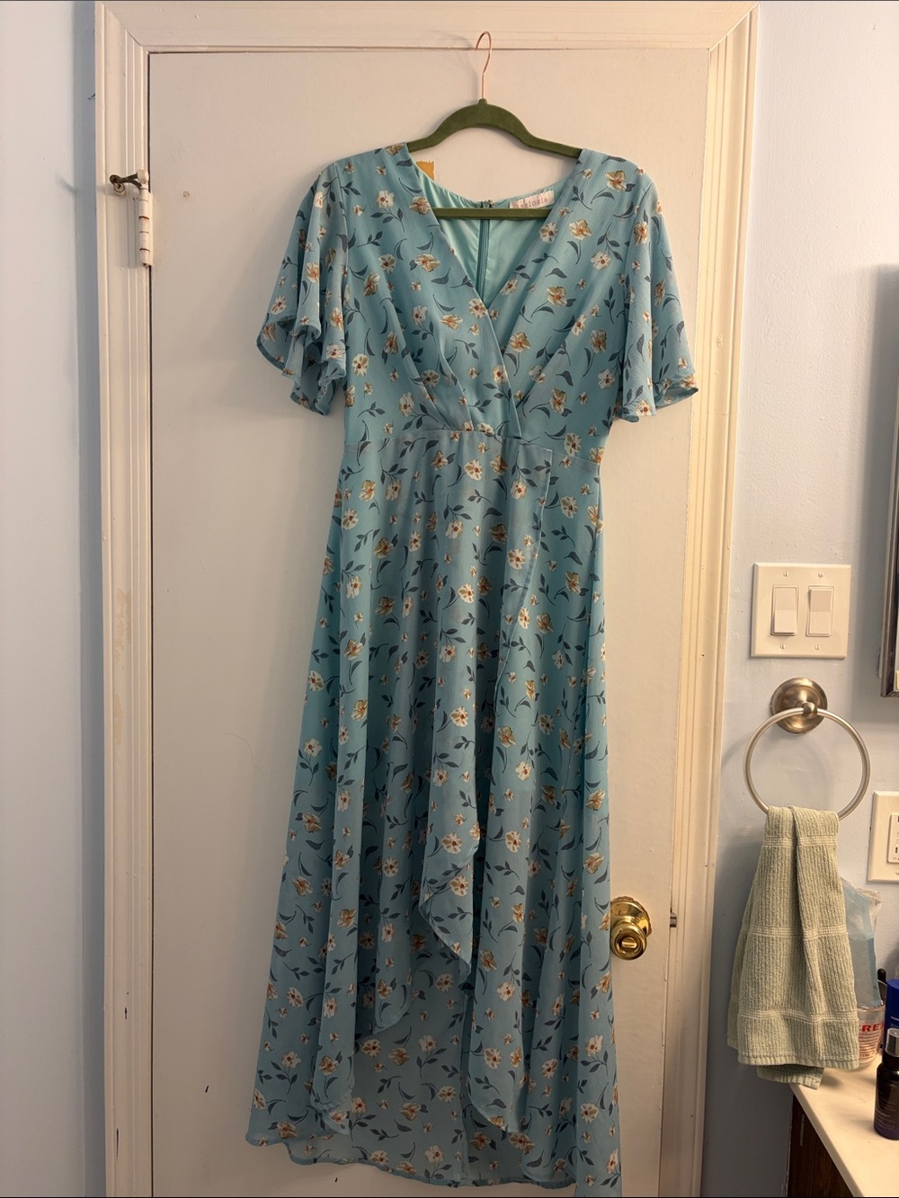Light Blue Floral Maxi Dress